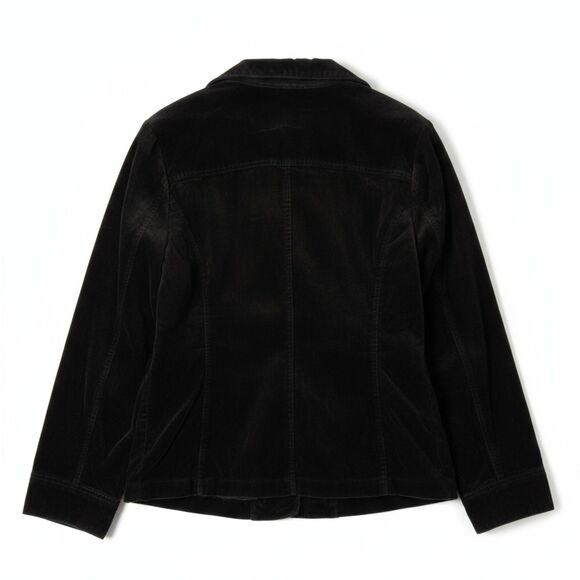 Valerie Stevens Velvet Like Black Long Sleeve Top -- ITEM #3420 - Picture 3 of 5